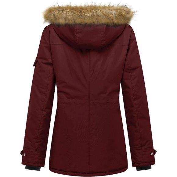 Women's Quilted Winter Coat Warm Puffer Jacket Thicken Parka with Removable Hood - Picture 3 of 6